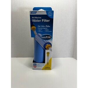 Camco RV Marine 40043 TastePure Water Carbon Filter w/Flexible Hose Protector